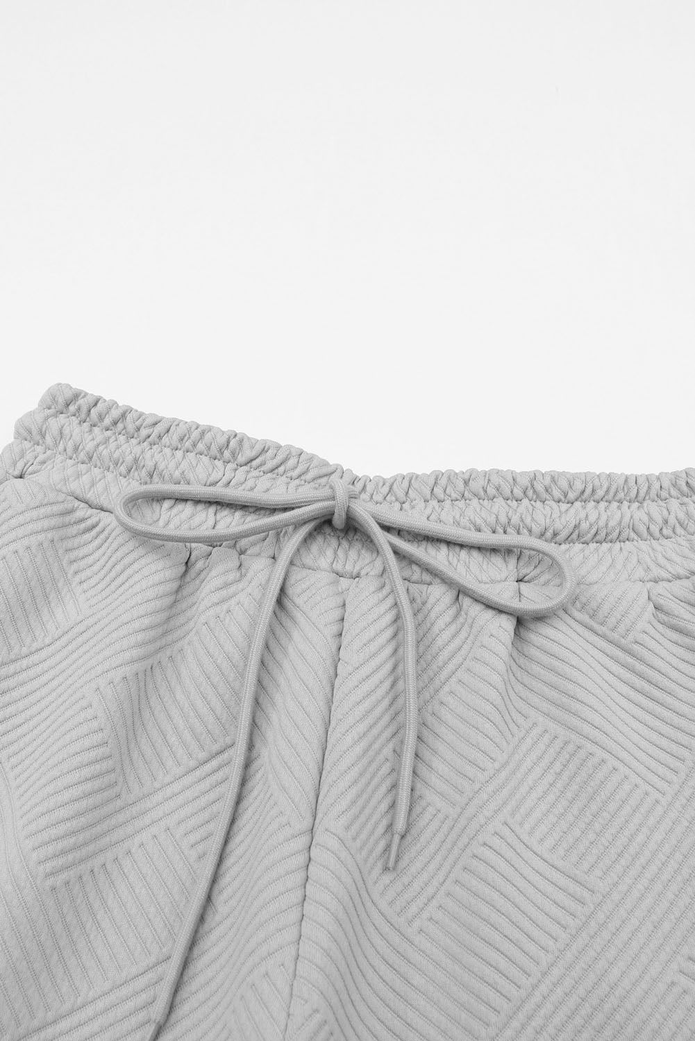 Navy Blue Textured Loose Fit T-Shirt + Pant Set