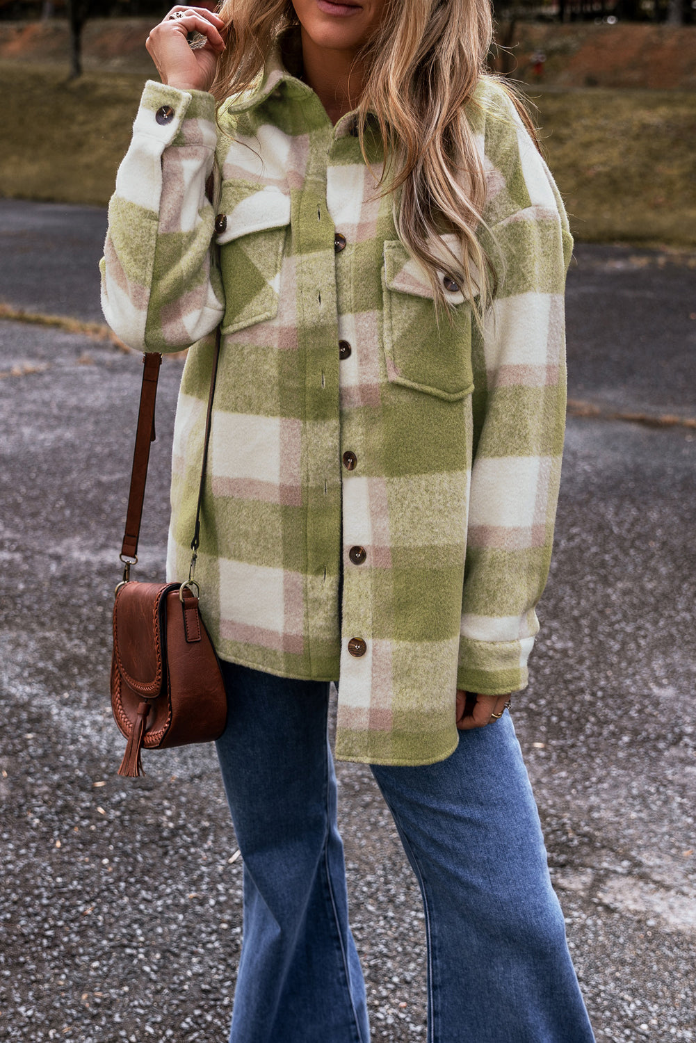 Sage Green Plaid Jacket