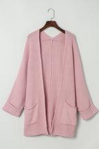 Oversized Fold-Over Sleeve Cozy Knit Cardigan