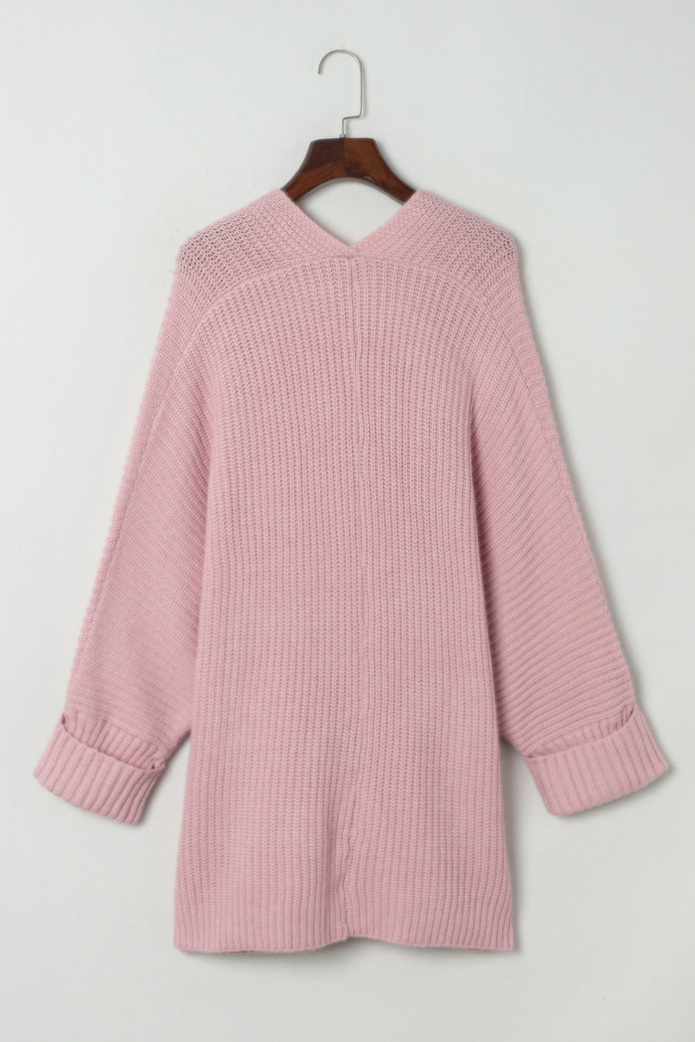 Oversized Fold-Over Sleeve Cozy Knit Cardigan