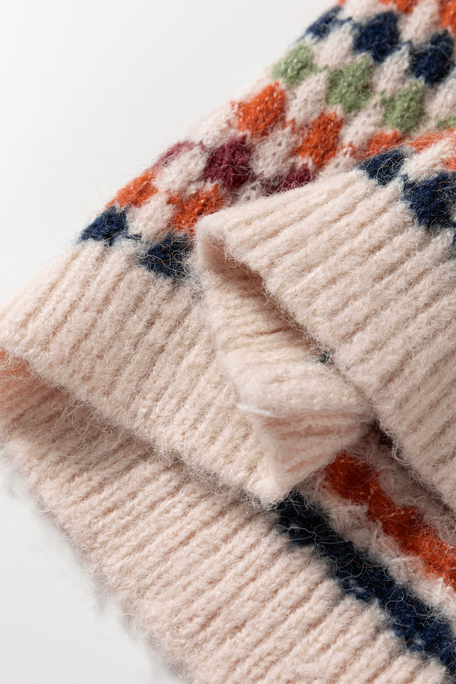 Multicolor Dotty Striped Pattern Knit Sweater