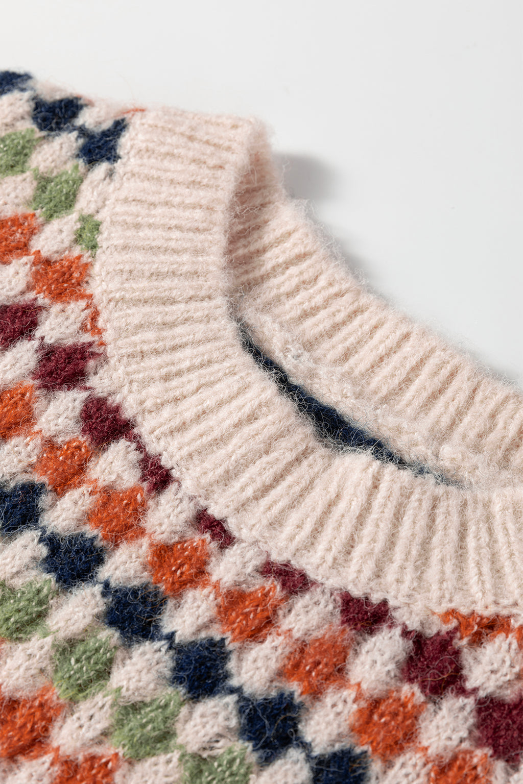 Multicolor Dotty Striped Pattern Knit Sweater