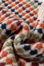 Multicolor Dotty Striped Pattern Knit Sweater