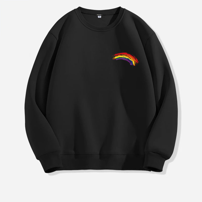 Rainbow Print Crewneck Sweater
