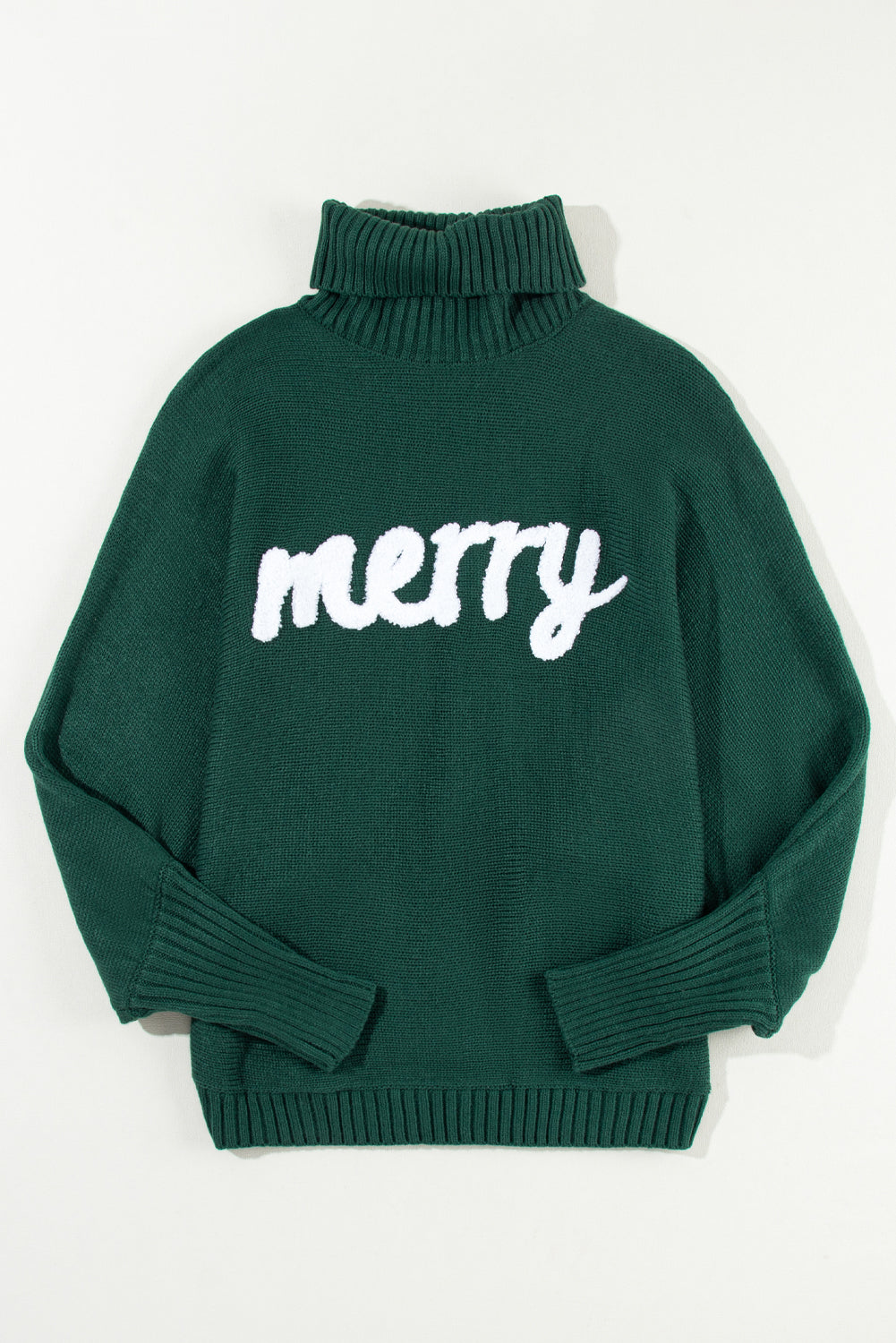 "Merry" Embroidered High Neck Sweater