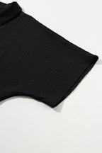 Black Half Button Collared Romper