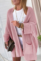 Oversized Fold-Over Sleeve Cozy Knit Cardigan