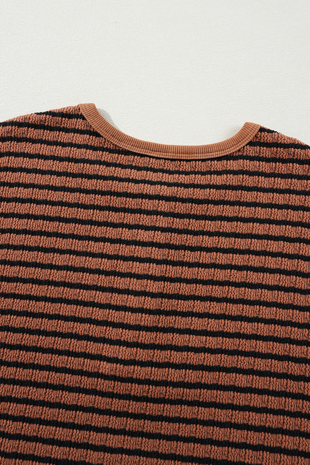 Textured Stripe Henley Long Sleeve