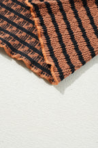 Textured Stripe Henley Long Sleeve