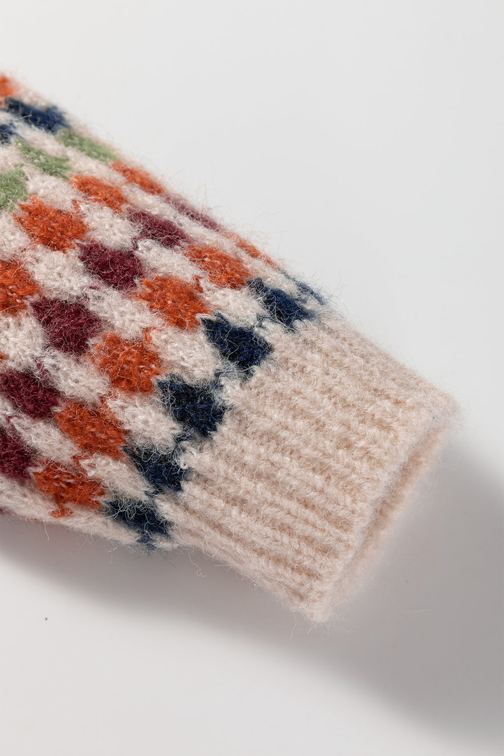 Multicolor Dotty Striped Pattern Knit Sweater