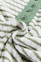 Textured Stripe Henley Long Sleeve