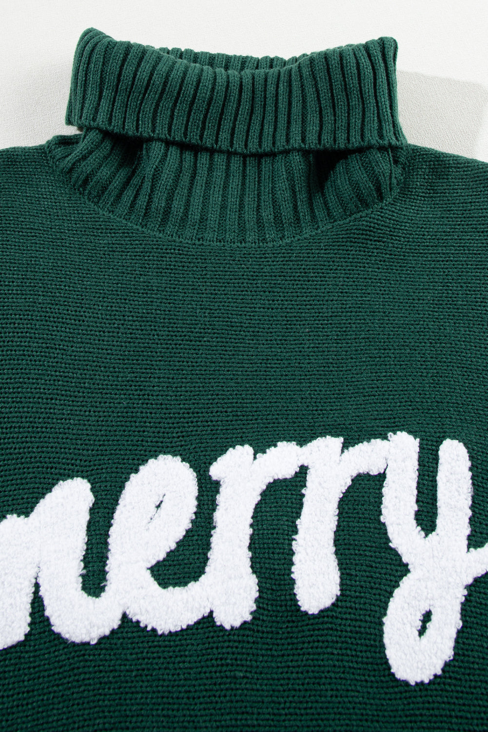 "Merry" Embroidered High Neck Sweater