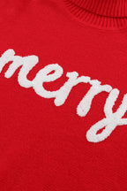 "Merry" Embroidered High Neck Sweater