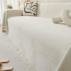 Update Sofa with Organic Couch Cover | Herringbone Chenille Tassels