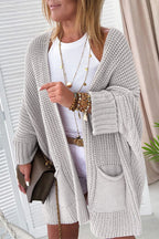 Oversized Fold-Over Sleeve Cozy Knit Cardigan