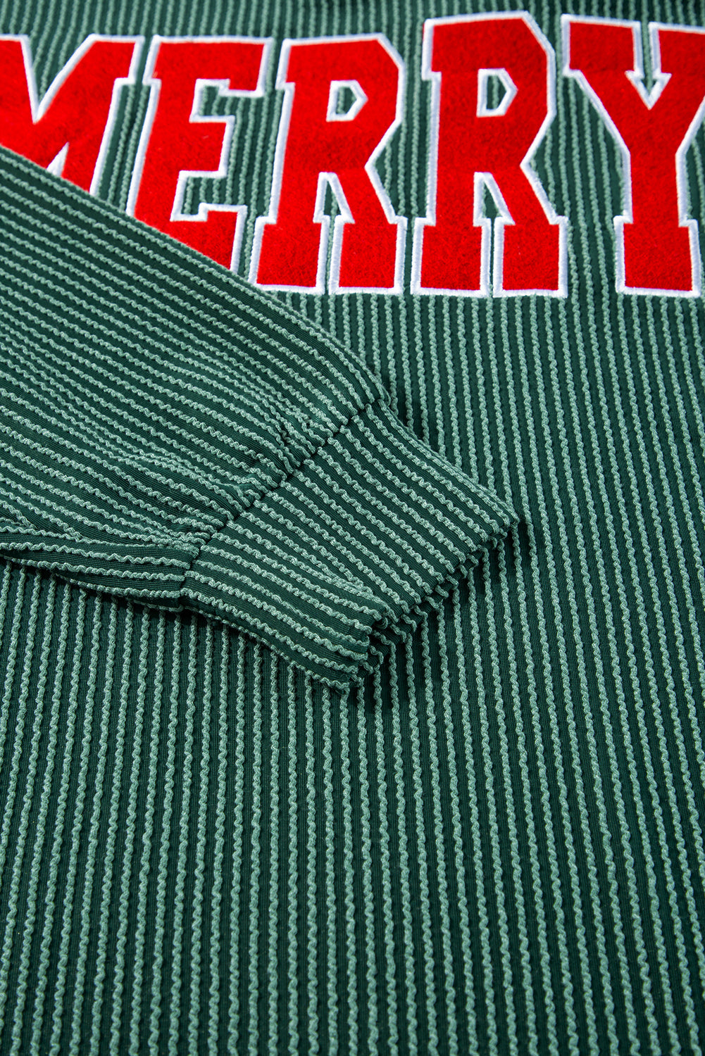 Corded MERRY Graphic Long Sleeve Top and Shorts Set