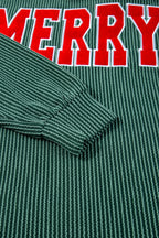 Corded MERRY Graphic Long Sleeve Top and Shorts Set