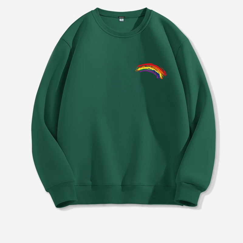 Rainbow Print Crewneck Sweater