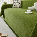 Update Sofa with Organic Couch Cover | Herringbone Chenille Tassels