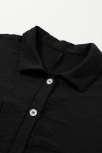 Black Half Button Collared Romper