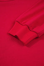 Varsity Striped Detail Crewneck Pullover Elastic Sweatpants 2pcs Outfit