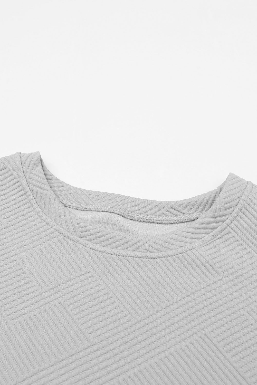 Navy Blue Textured Loose Fit T-Shirt + Pant Set