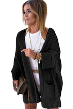Oversized Fold-Over Sleeve Cozy Knit Cardigan