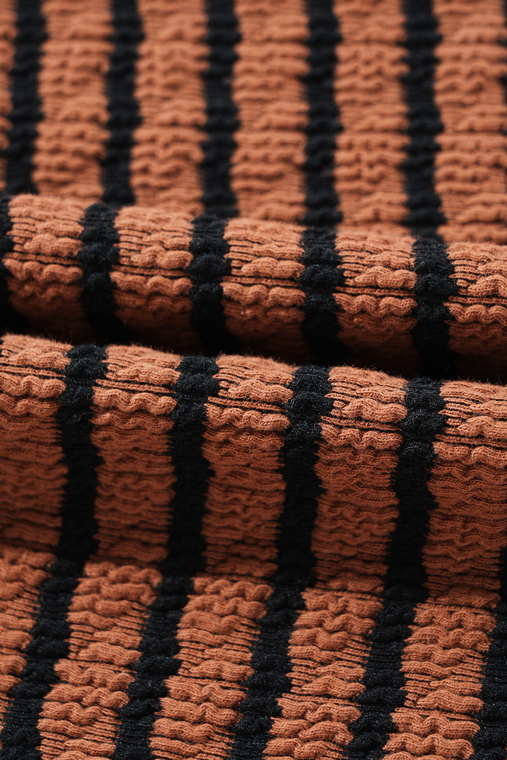 Textured Stripe Henley Long Sleeve